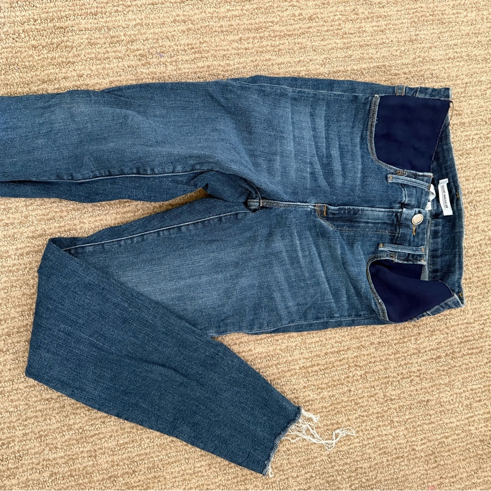 Good American Women's Maternity Skinny Leg Blue Denim Jeans